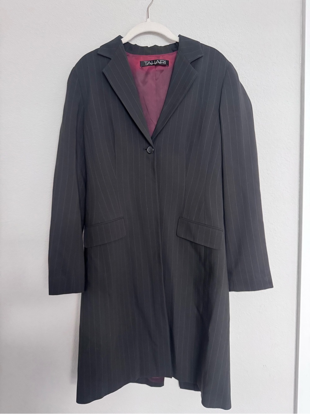 Vintage Tahari Wool Pinstripe Blazer Jacket